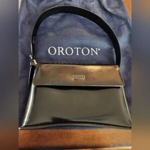 Oroton Vintage Black Patent Leather Purse